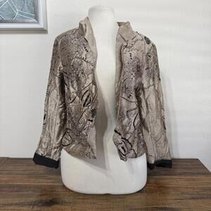 Vintage Bleu Bayou Size S Embroidered Silk Jacket